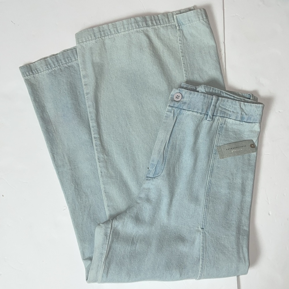 Anthropologie Lacausa Light Gray Wide-Leg Pants